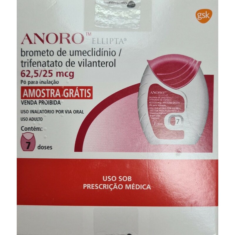 Anoro - Brometo de Umeclidínio 62,5mcg + Trifenatato De Vilanterol 25mcg - 7 Doses